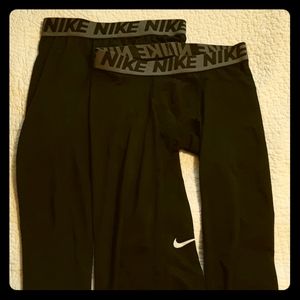 2 pair Nike Compression Tights 3/4 length sz. S